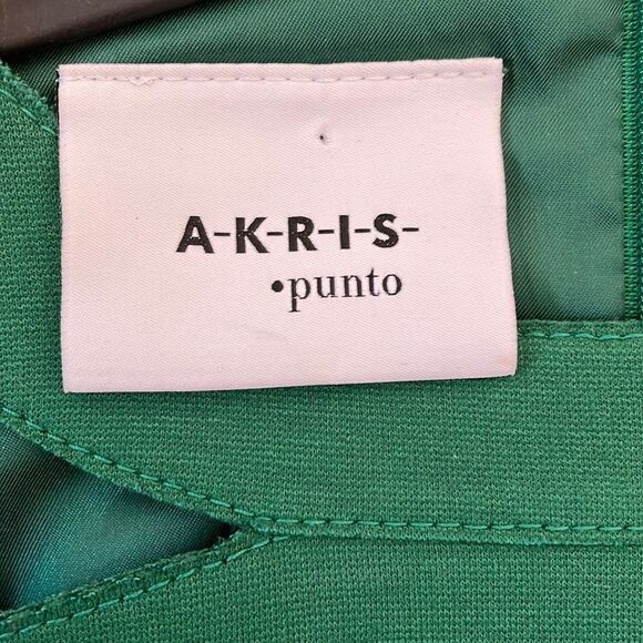 AKRIS Cutout Neckline Sheath Dress Green 6 - Picture 5 of 8
